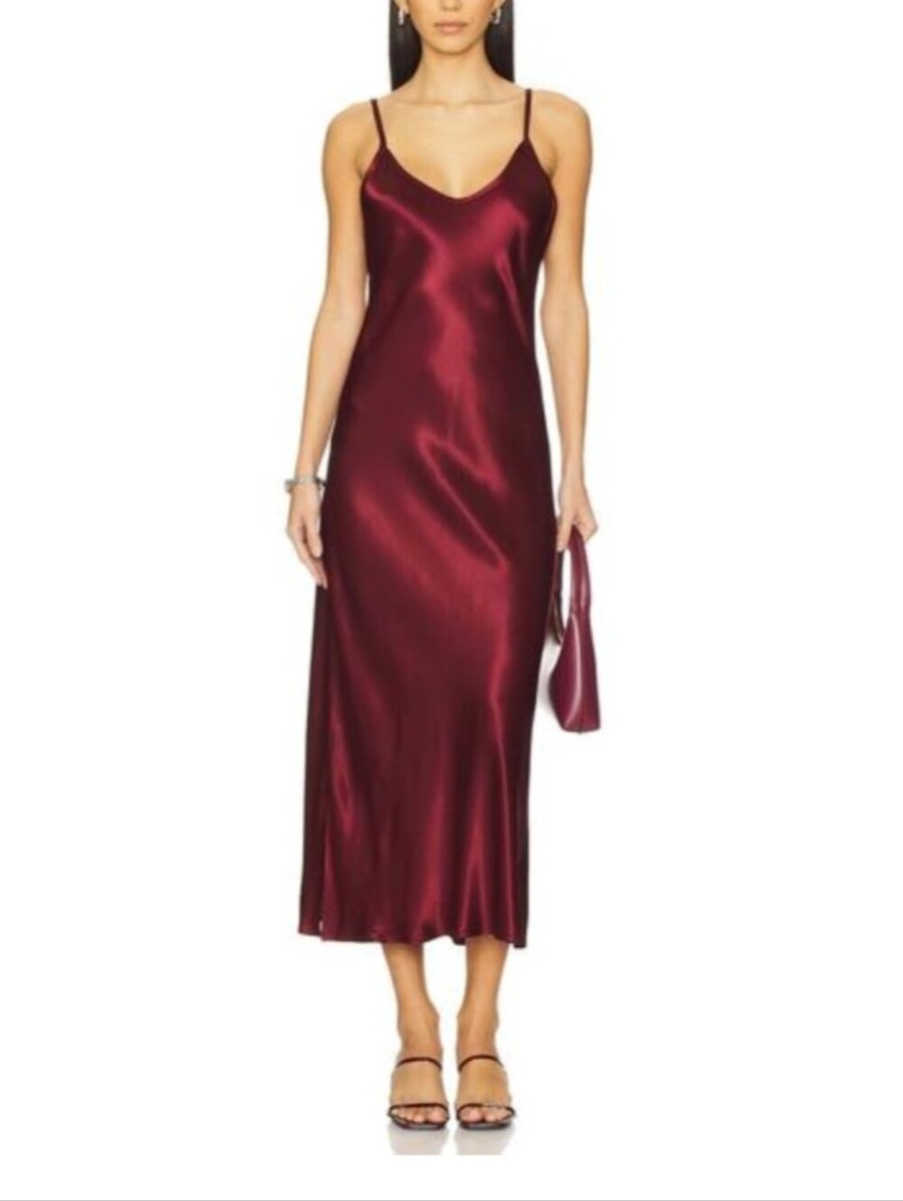 Enza Costa Burgundy Satin Slip Top